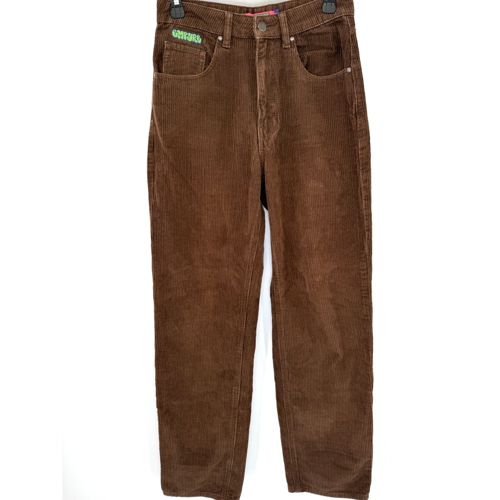 Empyre Tori Corduroy Pants Women Size 0 Brown High Rise Skater Streetwear 90s